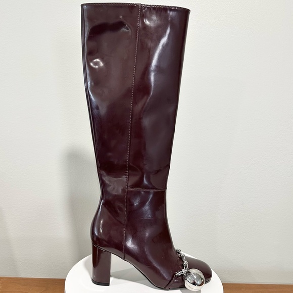 🌺 LONGCHAMP 🌺 Ball & Chain Tall Leather Boot Size: 39 - Picture 5 of 15